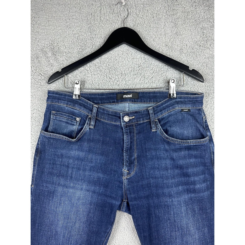 Mavi Jeans Mens 33x28 Blue Denim Slim Fit Distressed Back Pocket Casual Pants